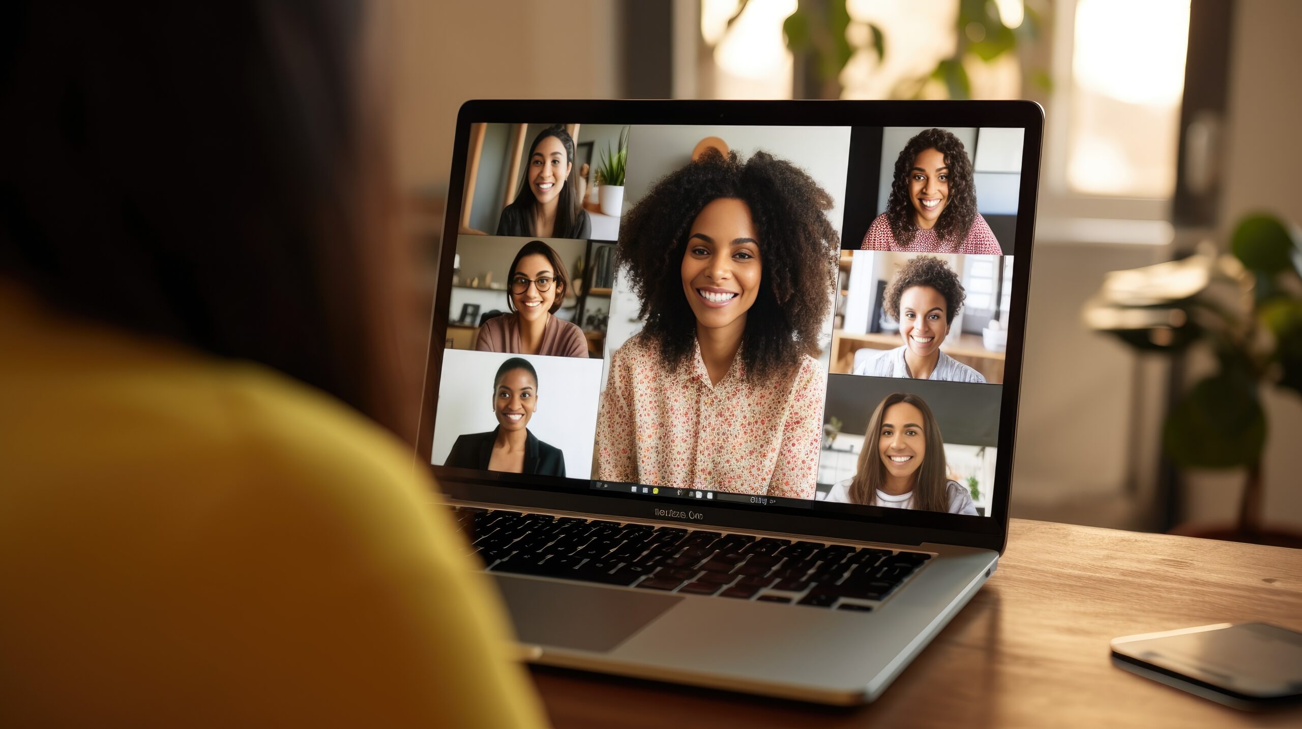 Image of Diverse Women in a Virtual Writing Club Community Supporting Each Other to Overcome Writer's block and procrastination. 